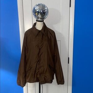 Vintage Men's Classic Brown Windbreaker